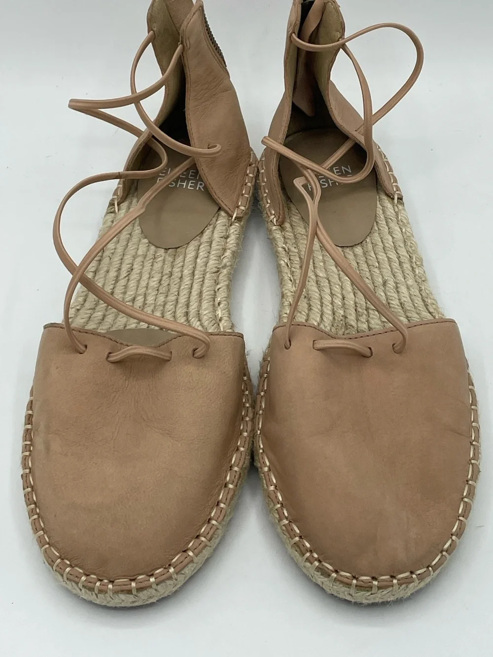 Eileen Fisher Blush Pink Suede Espadrille Slingback Sandals.